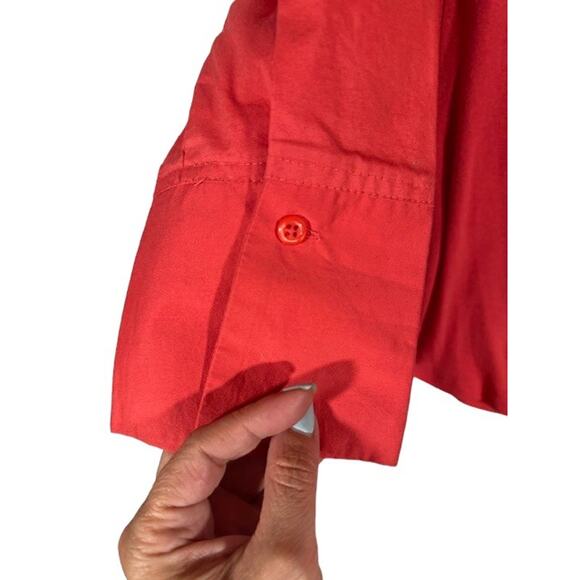 Zac & Rachel Pink Collared V-Neck Layered Button Down Shirt Women Sz L - Picture 6 of 8